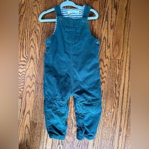 Baby BODEN Green Corduroy star patch  Overalls Sz 12-18 months